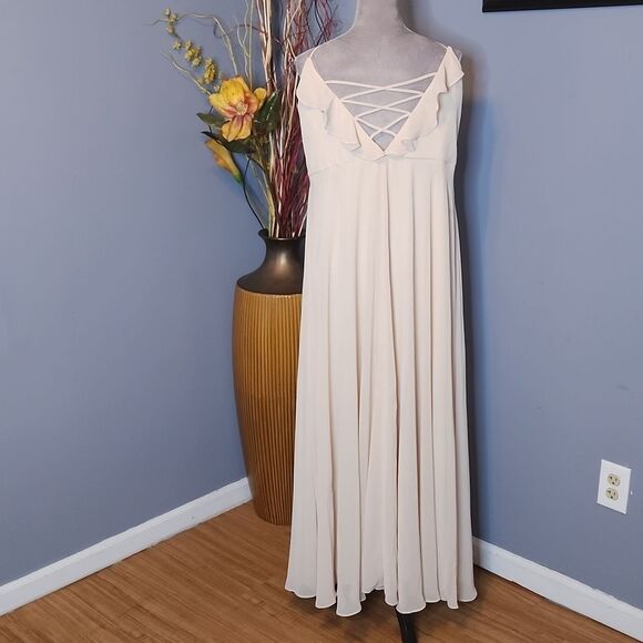 Levkoff Bridesmaid Style #7102 - Chiffon V-neck spaghetti strap gown Sz 22 NWT - Picture 10 of 16